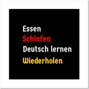 Eat, Sleep, Learn German, Repeat (german version) Posters and Art